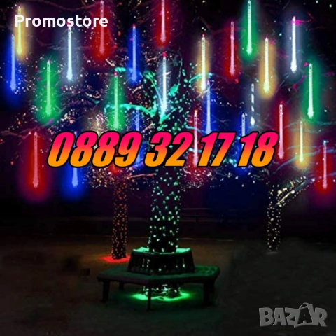 Коледни висулки падащ сняг 50 см , многоцветна, к-т от 8 тръби, снимка 5 - Декорация за дома - 52428177