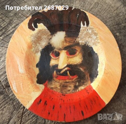 Дракула - рисувана дървена чиния за стена - пано, снимка 1 - Пана - 39454210