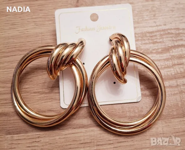 Масивни обеци златисти., снимка 1