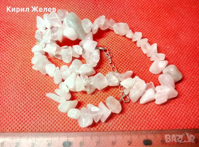 ВИНТИДЖ АРТ КОЛИЕ от НАТУРАЛНИ КАМЪЧЕТА МЛЕЧЕН КВАРЦ ПЛАНИНСКИ КРИСТАЛ 47346