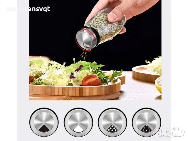 Органайзер за подправки 6 части въртяща стъклени съдове, снимка 3 - Аксесоари за кухня - 47969512