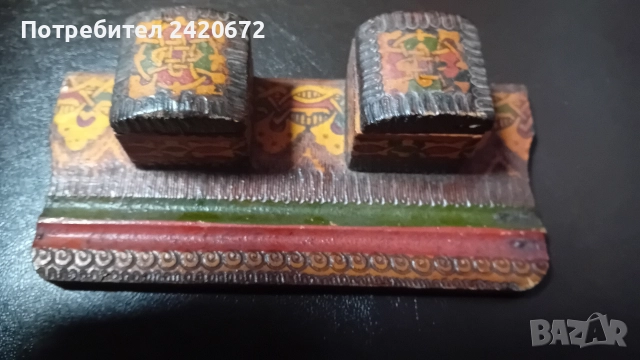 дърворезба поднос и мастилница, снимка 2 - Други ценни предмети - 52685734