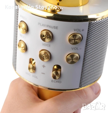 Комплект от 2 безжични златисти караоке микрофона Intempo, снимка 4 - Музикални играчки - 50885584