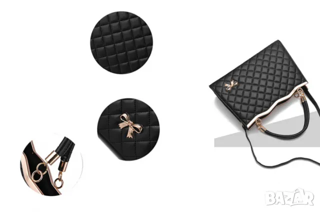 Дамска чанта Eliza Black, снимка 5 - Чанти - 47924946