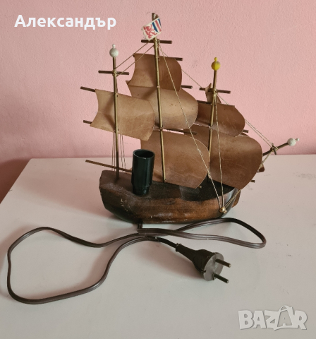 дървена  лампа кораб, снимка 3 - Антикварни и старинни предмети - 44708951