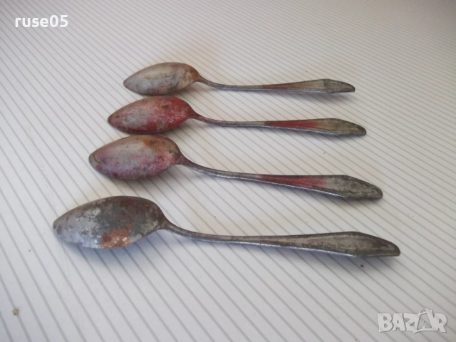 Лот от 4 бр. лъжици "SAXONIA" стари, снимка 5 - Прибори за хранене, готвене и сервиране - 51955346