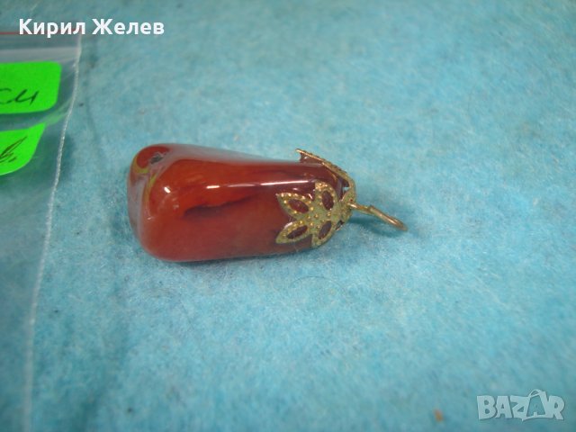СТАР СКЪПОЦЕНЕН МЕДАЛЬОН - КАРНЕОЛ в ПОЗЛАТЕН ОБКОВ 25844, снимка 4 - Колиета, медальони, синджири - 35679443