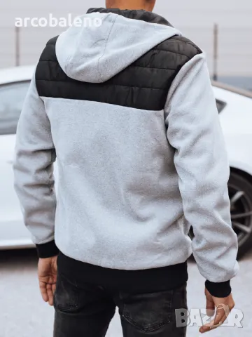 Мъжко преходно ватирано яке с качулка, 2цвята , снимка 4 - Якета - 47466742