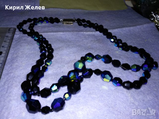 СТАРО РЕТРО КОЛИЕ ЮВЕЛИРНО ФАСЕТИРАН БОХЕМСКИ КРИСТАЛ и СРЕБЪРНА или ПОСРЕБРЕНА ЗАКОПЧАЛКА 34730 , снимка 11 - Антикварни и старинни предмети - 39201977