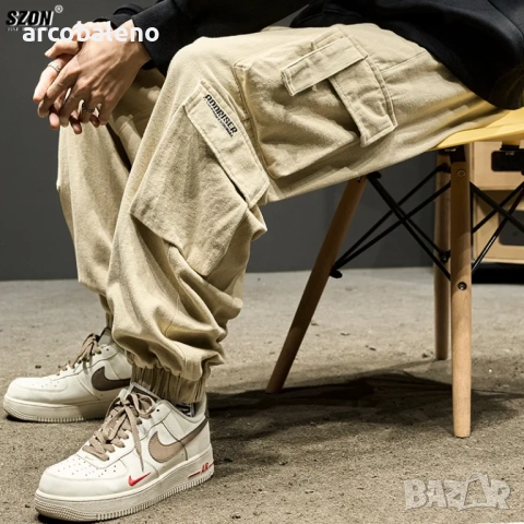 Мъжки карго панталони с множество джобове, 3цвята , снимка 2 - Панталони - 51515402