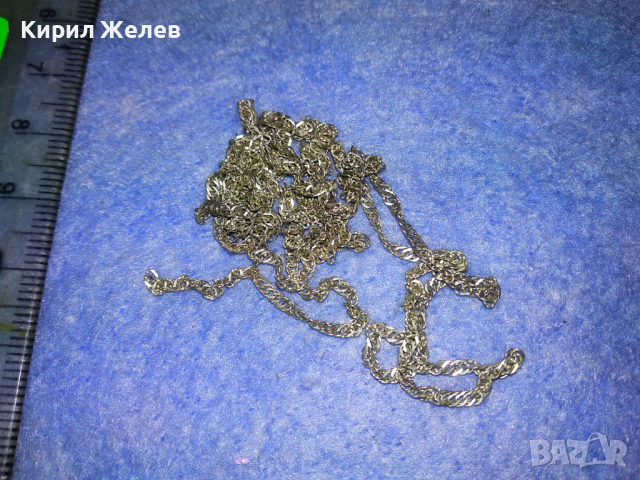 СТАРА ПОСРЕБРЕНА СРЕБЪРНА ВЕРИЖКА СИНДЖИР ЛАНЧЕ от БЛАГОРОДНА НЕРЪЖДАЕМА СТОМАНА 43343, снимка 11 - Колиета, медальони, синджири - 44692156