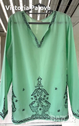 Красива блуза  SOUL REBEL индийски памук с мъниста