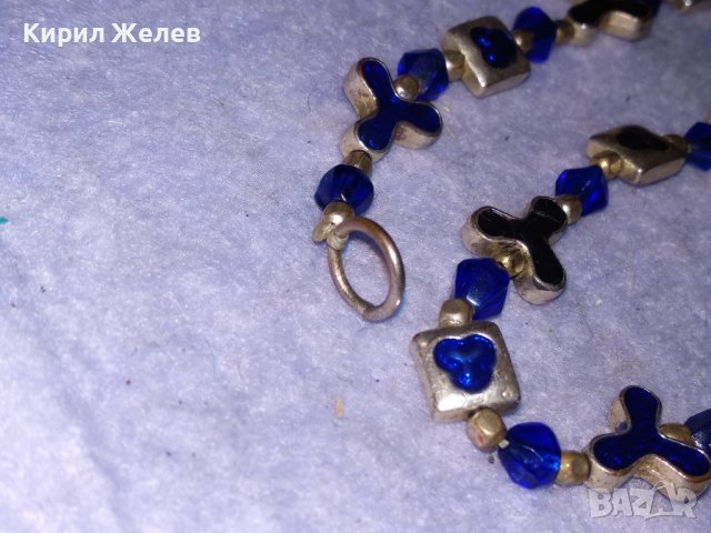 ПРЕКРАСНО ПОСРЕБРЕНО ЕМАЙЛИРАНО КРИСТАЛНО АРТ НУВО СТИЛ МЕДНО КОЛИЕ 38682, снимка 10 - Колиета, медальони, синджири - 41682631