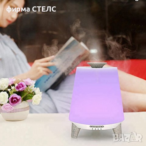 Арома дифузер STELS, За етерични масла, Ултразвуков, 7 LED цвята, Музикален, Дистанционно, снимка 6 - Овлажнители и пречистватели за въздух - 41515008