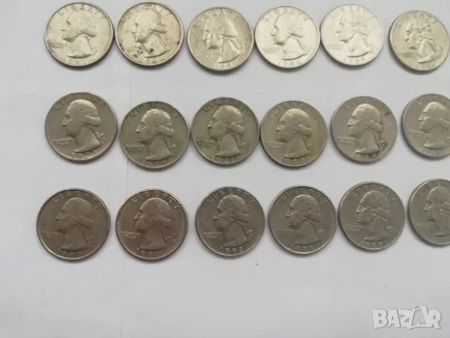 голям лот от 31 монети от 1/4 долар от различни години, снимка 4 - Нумизматика и бонистика - 48501644