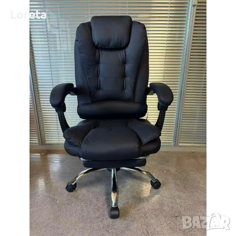 Ергономичен въртящ се офис стол с масаж и поставка за крака, снимка 9 - Столове - 53276141