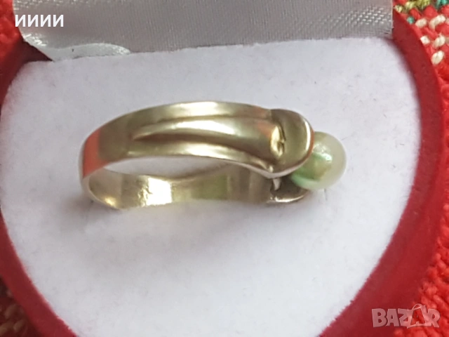 Сребърен пръстен с перла, снимка 3 - Пръстени - 53244010