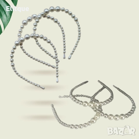 Дамска диадема с перли - нежен аксесоар, фина ръчна изработка, снимка 6 - Други - 52889176