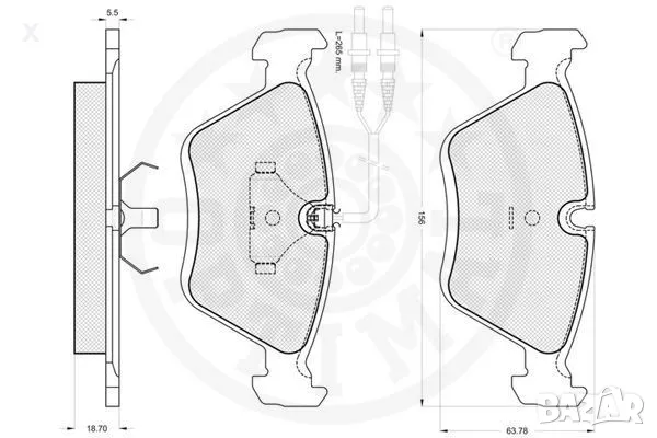 OPTIMAL 9794 НАКЛАДКИ ПРЕДНИ 2.5 TD,3.0, 3.0 SV 24, PEUGEOT 605 / CITROËN XM / 1989-2000 / OE 425094, снимка 3 - Части - 48700435