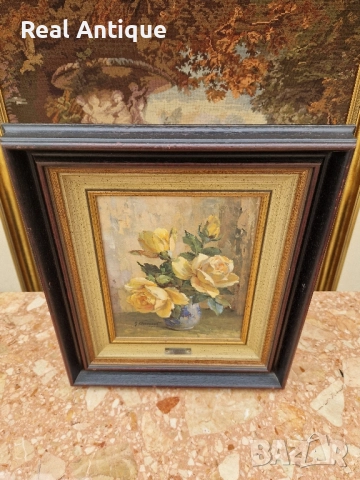 Много добра красива антикварна авторска картина масло върху платно , снимка 5 - Картини - 51509020