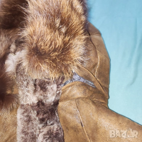 Детско Палто агнешка кожа и лисица с цип уникално ръчна изработка , снимка 2 - Детски якета и елеци - 53062123