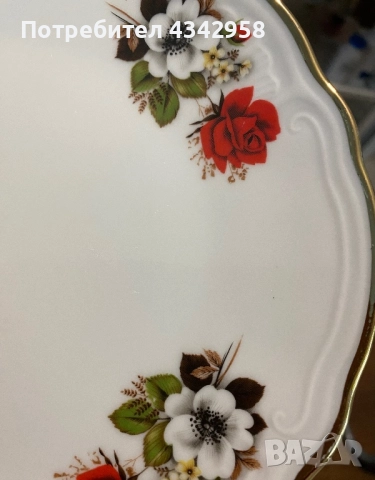 Vintage.Wunsiedel.1960-1970 г.Порцеланов комплект с рози., снимка 5 - Антикварни и старинни предмети - 52109222