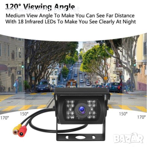 Безжичен комплект за паркиране с две камери, 7'' монитор и дистанционно, снимка 3 - Аксесоари и консумативи - 41566718