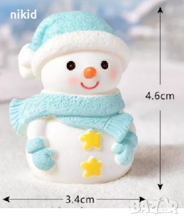 3d Снежен човек със звездички силиконов молд форма калъп фондан свещ гипс шоколад
