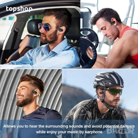 MeloAudio Open Ear слушалки Bluetooth за бягане шумопотискащ микрофон костна проводимост, снимка 3 - Bluetooth слушалки - 50511307