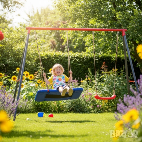 Двойна градинска люлка - класическа и щъркелово гнездо - гарантиран релакс и удоволствие, снимка 3 - Други - 53822373