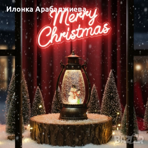 Ретро LED коледен фенер с падащ сняг – магическа светлина и празничен уют, снимка 4 - Декорация за дома - 52226133