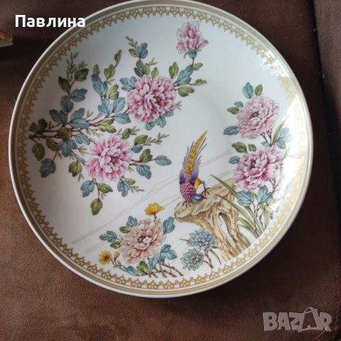 Декоративна чиния за стена с паун, снимка 1 - Декорация за дома - 41568899