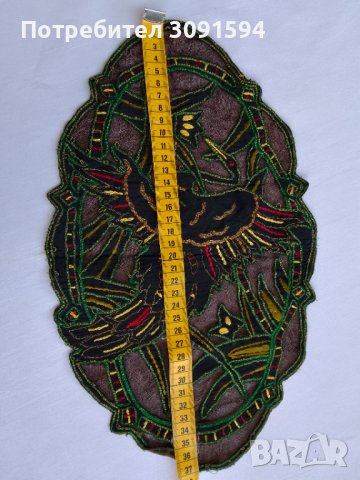 Стара покривка ръчна бродерия златна сьрма , снимка 6 - Антикварни и старинни предмети - 41039640