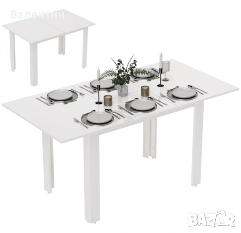 Разтегателна трапезна маса HOMCOM, снимка 3 - Маси - 53261213