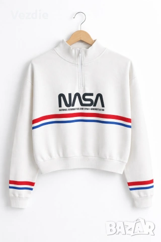 H&M бял суичер