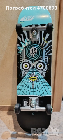 Скейтборд CP100 MID, деца 8-12 год., размер 7'6",  с принт