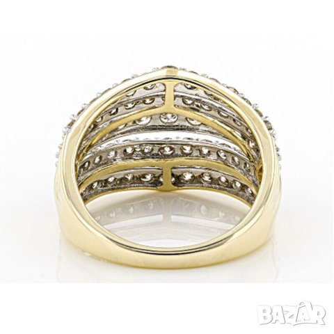 Дамски пръстен бели циркони, 10К златнно покритие, снимка 3 - Пръстени - 41875631