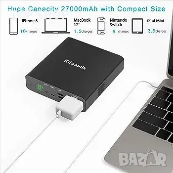 Преносимо зарядно за лаптоп Krisdonia с контакт за променлив ток  27000mAh 130W, снимка 2 - Друга електроника - 48764105