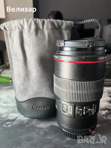 Обектив Canon EF 100mm f/2.8L Macro IS USM+ HOYA UV филтър, снимка 2 - Обективи и филтри - 56163879