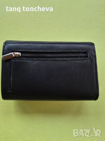 Черно портмоне от естествена кожа , снимка 2 - Портфейли, портмонета - 51467426