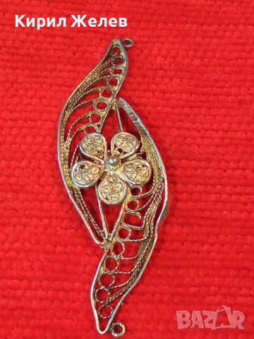 СРЕБЪРНА СТАРИННА ФИЛИГРАННА ВИСУЛКА УКРАШЕНИЕ БИЖУ СРЕБРО РЪЧНА ФИНА РАБОТА 22252, снимка 2 - Антикварни и старинни предмети - 33135053