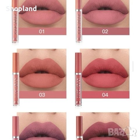 Комплект матови червила Handaiyan - 6 броя, снимка 3 - Декоративна козметика - 41976376