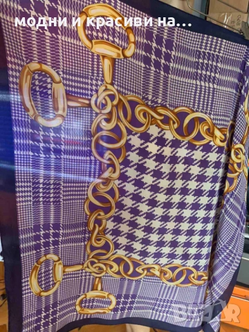 Копринен шал в лилава гама, снимка 4 - Шалове - 52198445