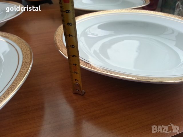 Стар български порцелан чинии с златен кант , снимка 8 - Антикварни и старинни предмети - 39897654