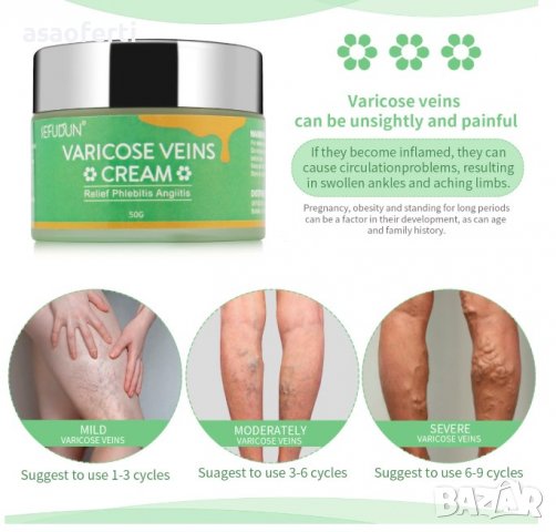 Билков крем за лечение на разширени вени, формула с екстракт от 6 билки, снимка 6 - Други - 39897979
