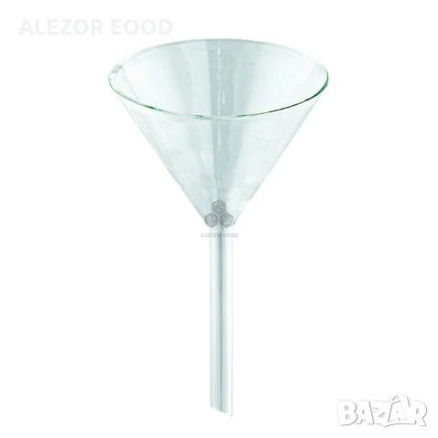 Стъклена фуния 100 мм - къс тип, боросиликатно стъкло, 4385