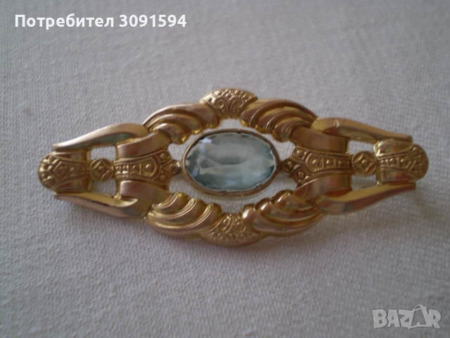Античен син камък брошка - Art Deco - Германия 30-те години - брошка  Брошка Германия. 30-те години, снимка 1 - Антикварни и старинни предмети - 36512793