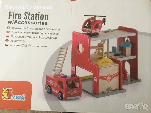Детска Пожарна станция - дърво, снимка 3 - Коли, камиони, мотори, писти - 50054748