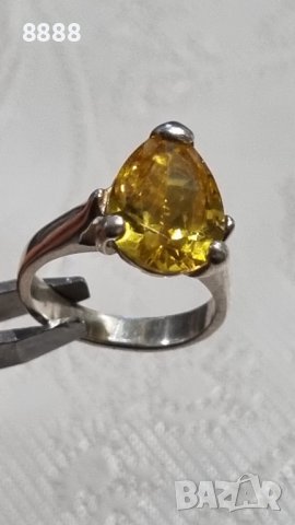 Дамски сребърен пръстен със естествен султанит, снимка 1 - Пръстени - 44343034