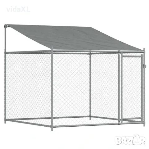 vidaXL Кучешка клетка с покрив и врата сив 2x2x2 м(SKU: 172559)